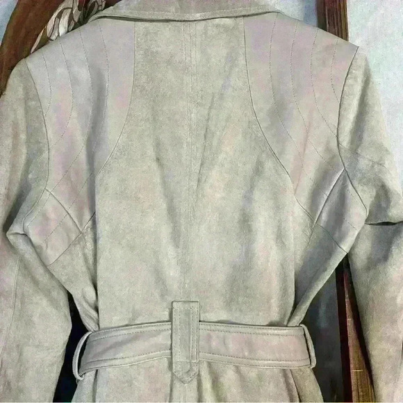 RARE Vintage Marciano Cream Leather Coat Size L - Picture 12 of 12